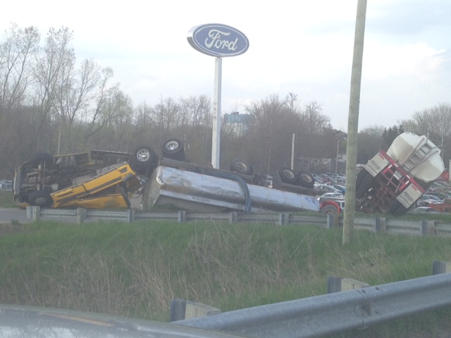 Rolled Tanker Causes Freeway On-ramp Closure In Wayland | Wzzm13.com