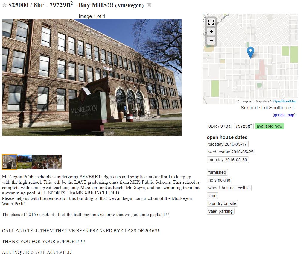 Have $25K? Buy Muskegon High School on Craigslist | wzzm13.com